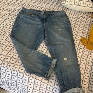 LOFT boyfriend Cropped Denim